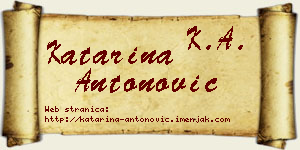 Katarina Antonović vizit kartica